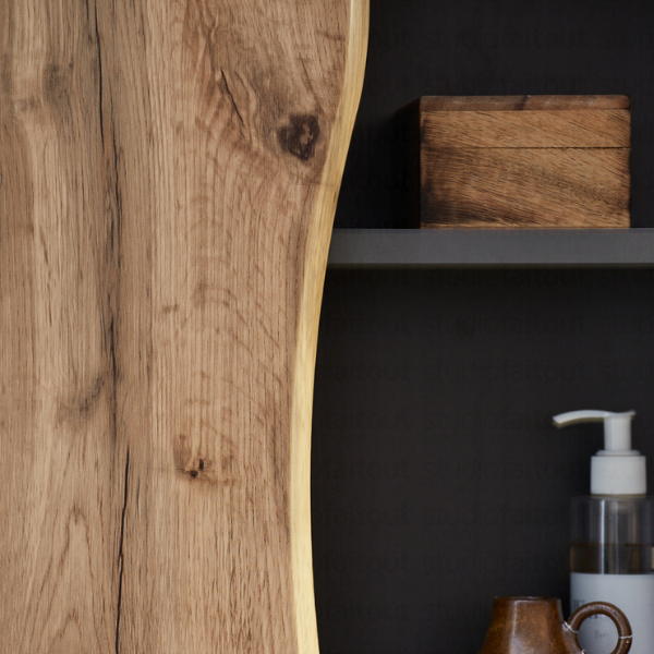 Armoire de toilette Karan 60cm 1 porte - chêne/anthracite - Image 4