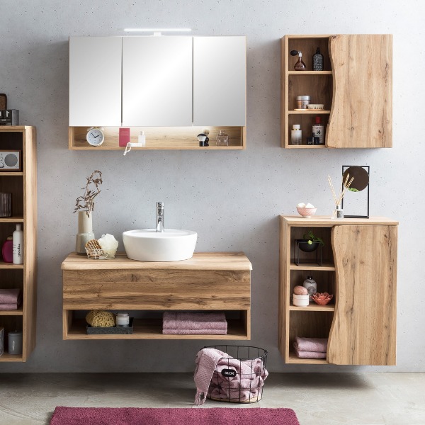 Armoire de toilette Karan 60cm 1 porte - chêne - Image 2