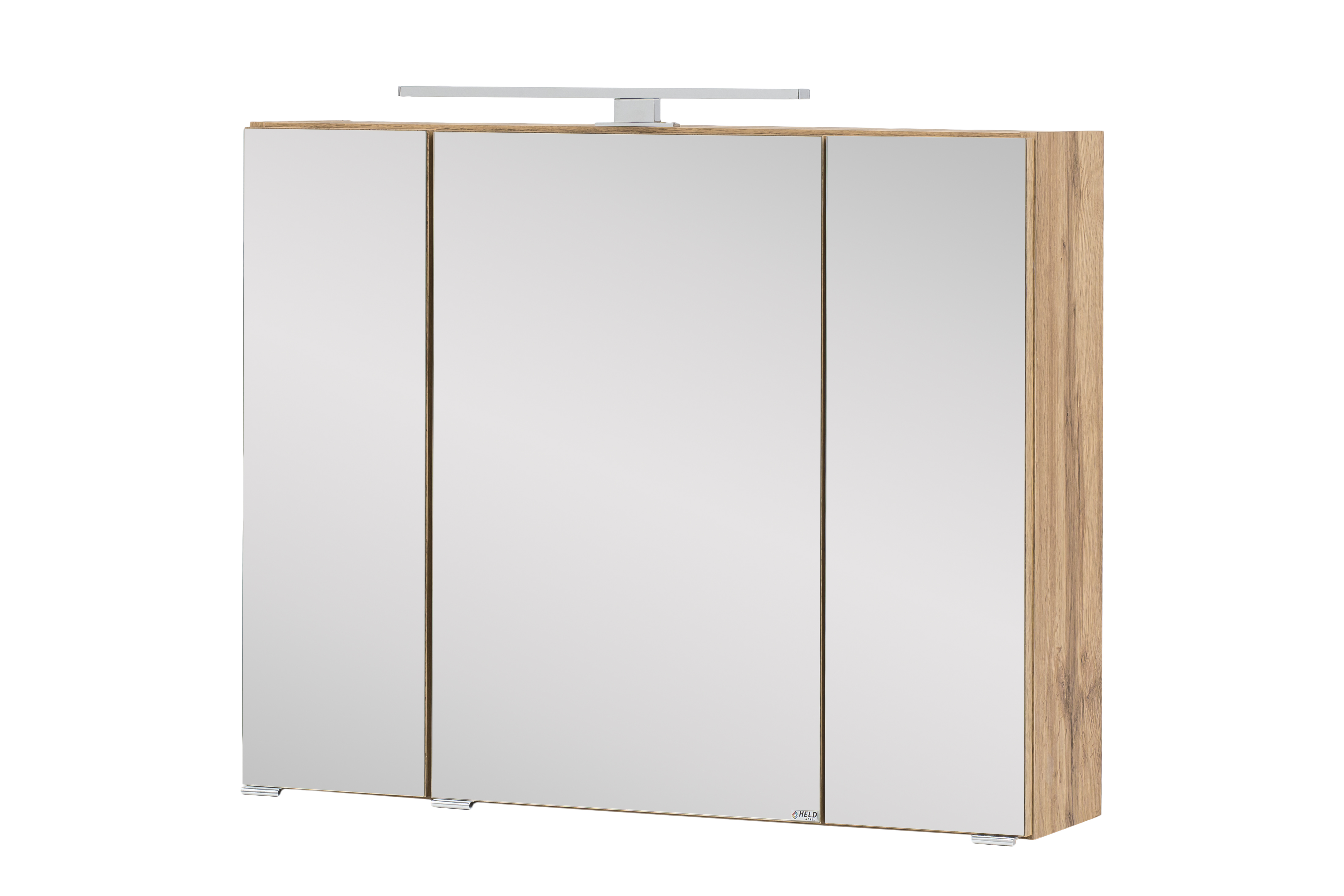 Armoire de toilette Kornel/Luna 80cm 3 portes & éclairage LED - chêne - Image 12