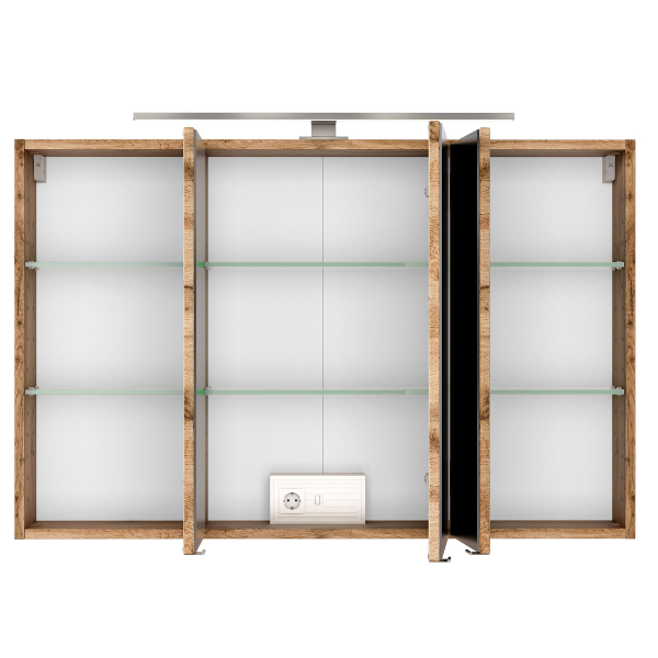 Armoire de toilette Pisca 100cm 3 portes - chêne - Image 8