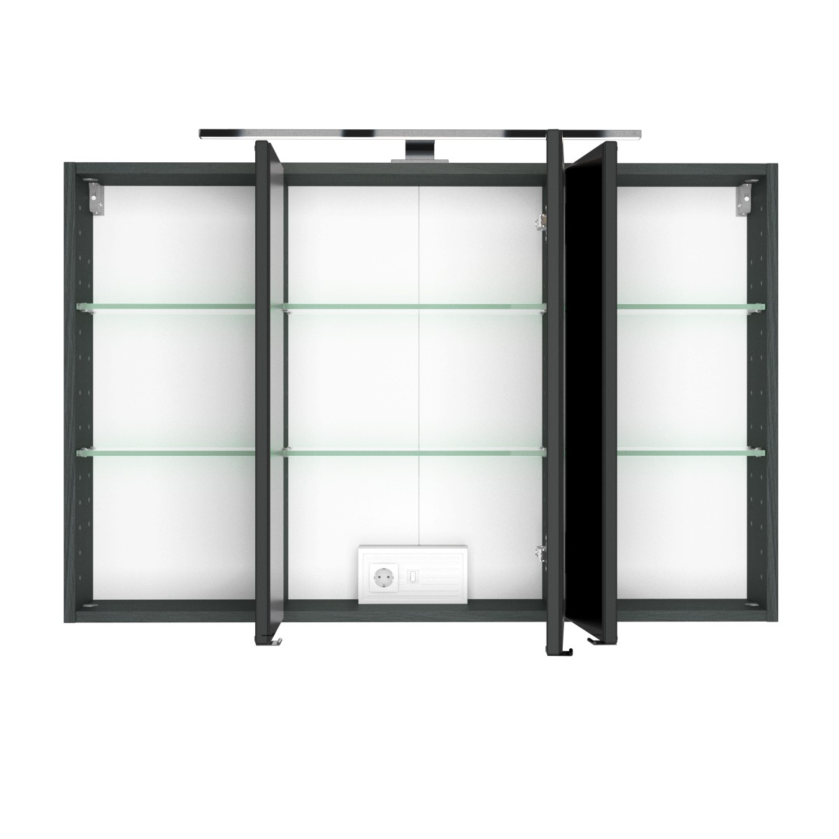 Armoire de toilette Pisca 100cm 3 portes - gris graphite - Image 9