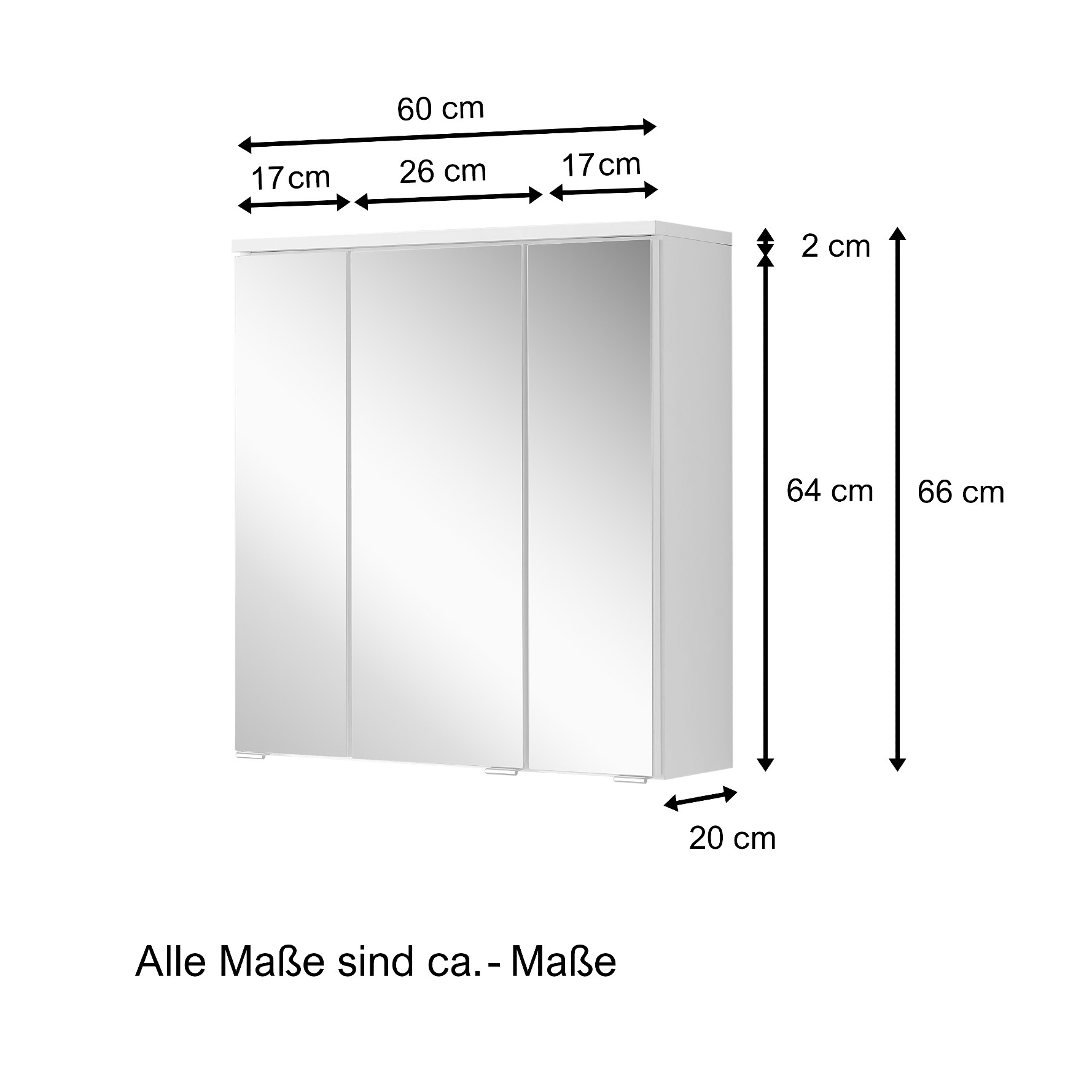 Armoire de toilette Pollet 60cm 3 portes - blanc - Image 7