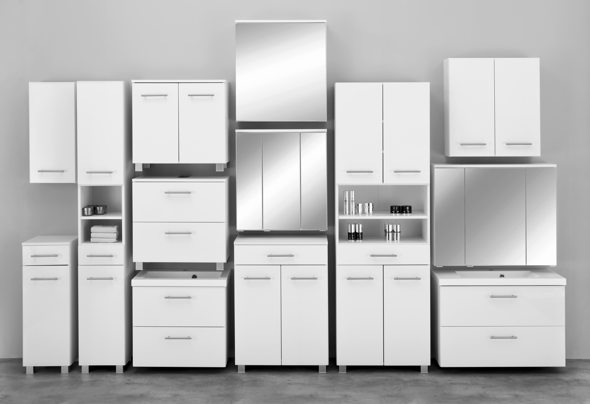 Armoire de toilette Pollet 80cm 3 portes - blanc - Image 3