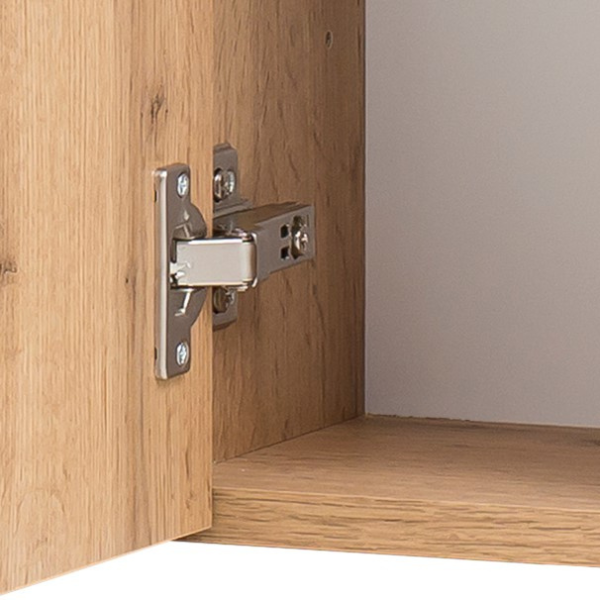 Armoire de toilette Vikas 120cm 3 portes avec éclairage - chêne - Image 9