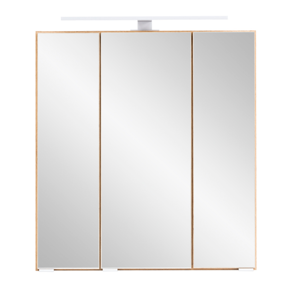 Armoire de toilette Vikas 60cm 3 portes avec éclairage - chêne - Image 10