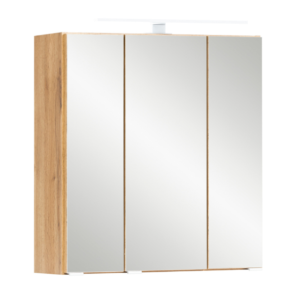 Armoire de toilette Vikas 60cm 3 portes avec éclairage - chêne - Image 11