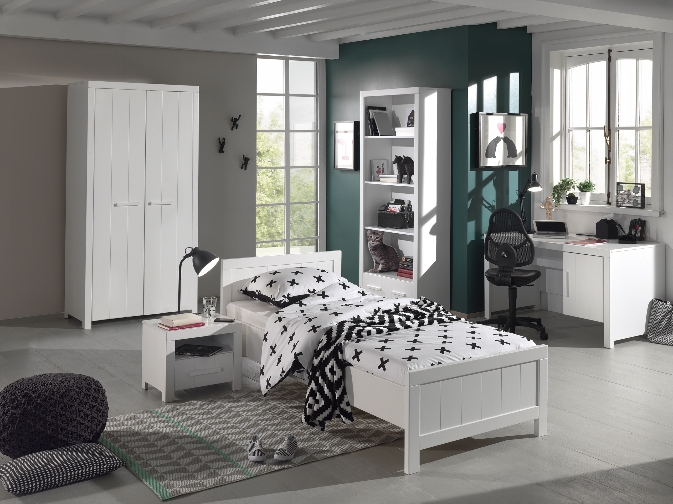 Armoire Erik 2 portes - blanc - Image 3