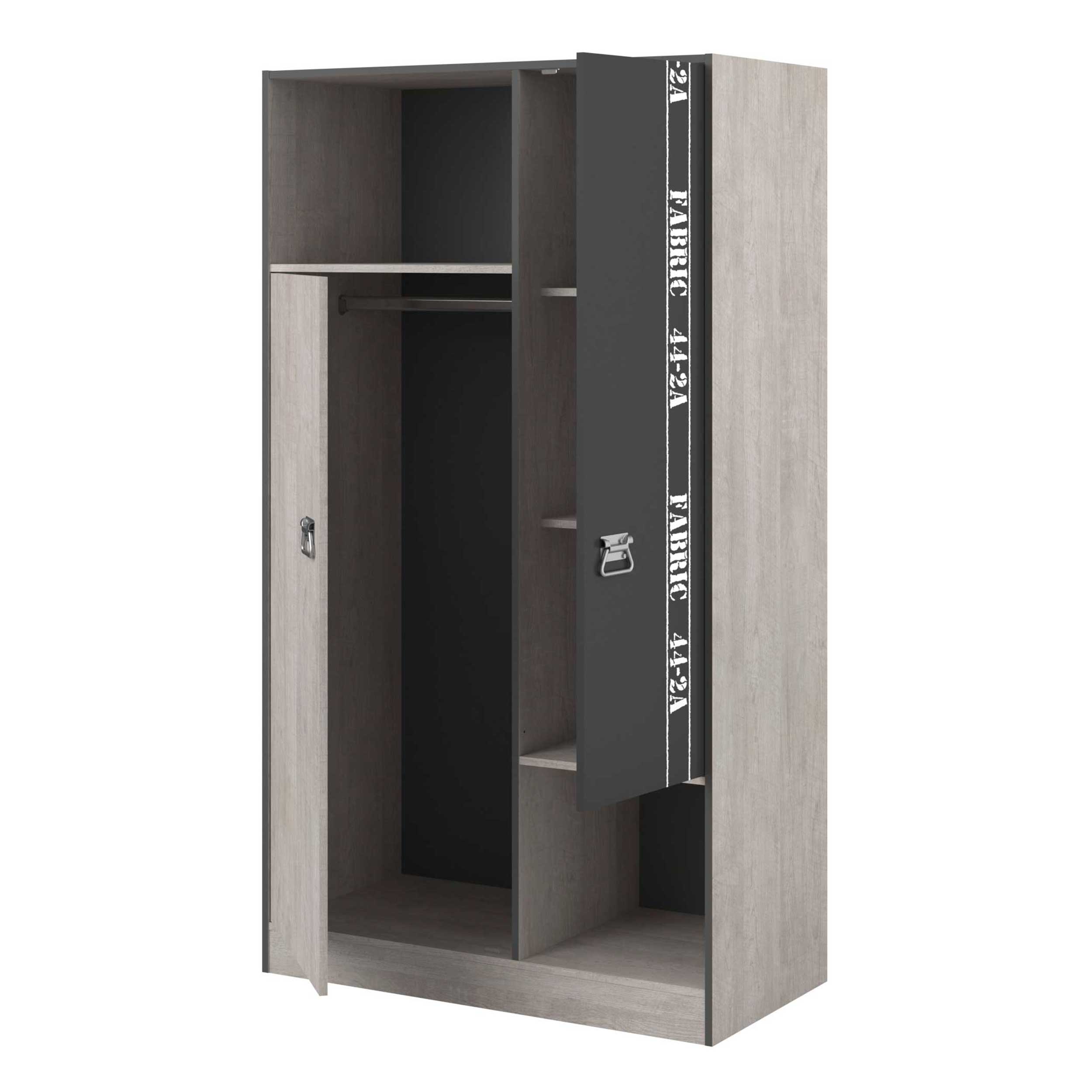 Armoire Fabien 2 portes - gris - Image 9