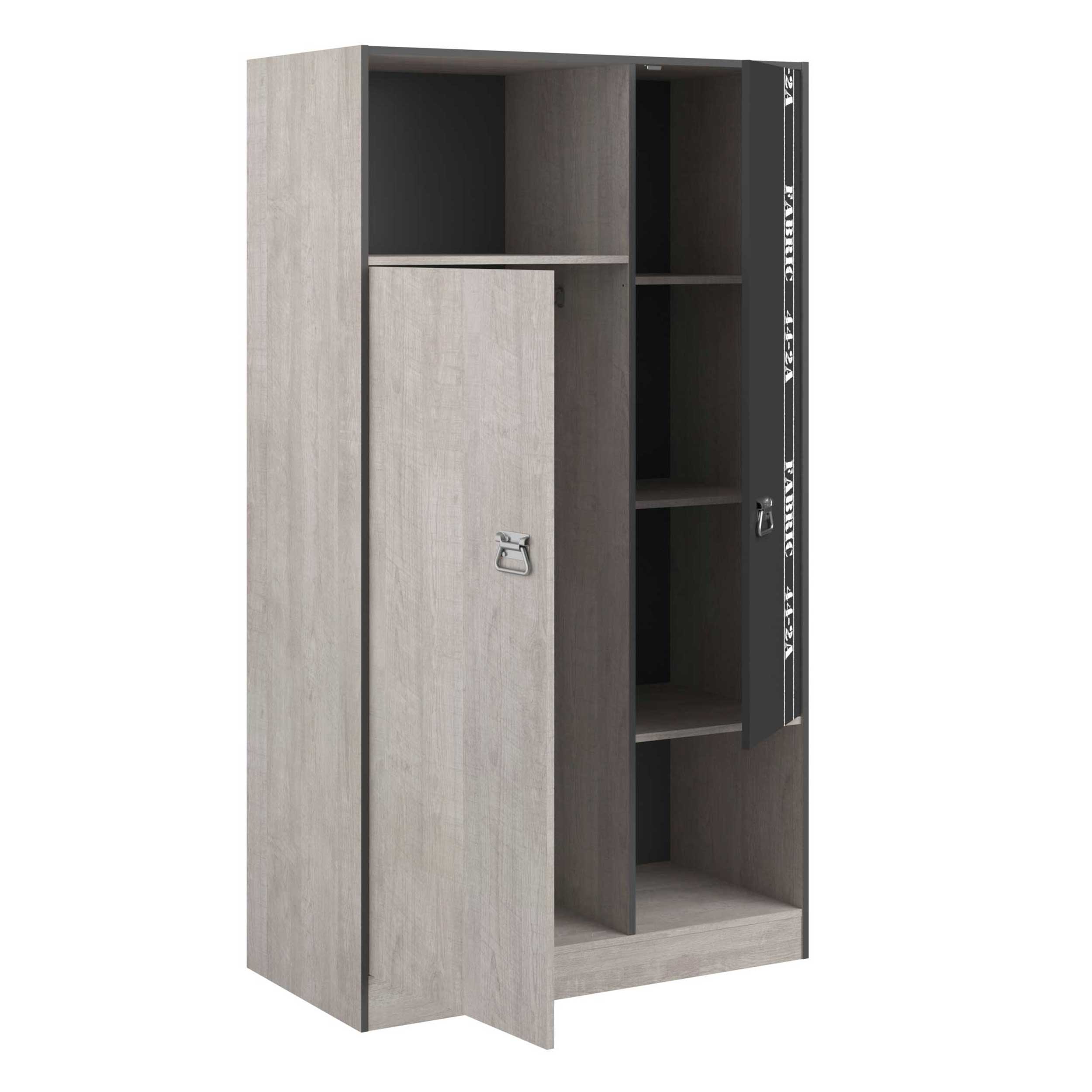 Armoire Fabien 2 portes - gris - Image 10