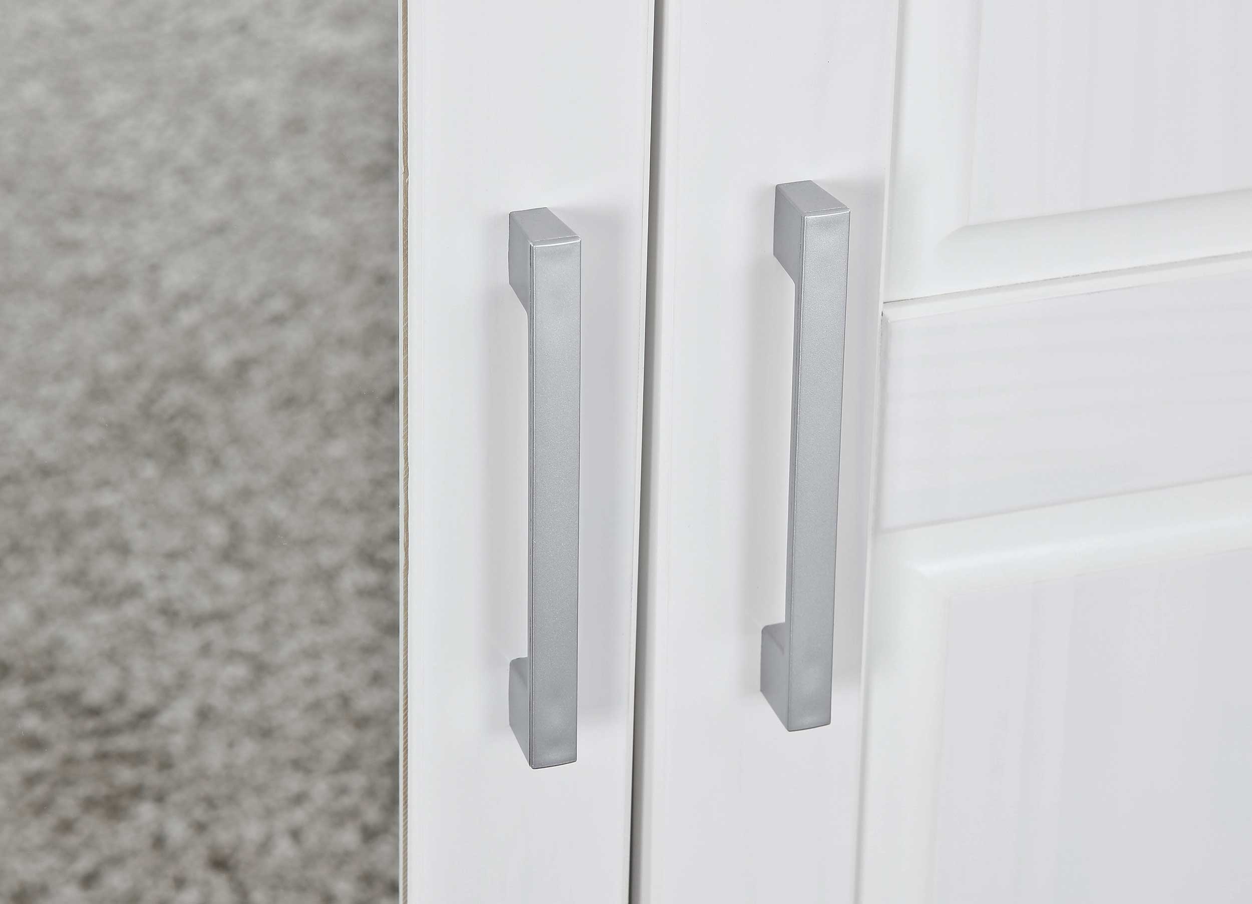 Armoire Geraldo 140cm avec 3 portes & miroir - blanc - Image 11