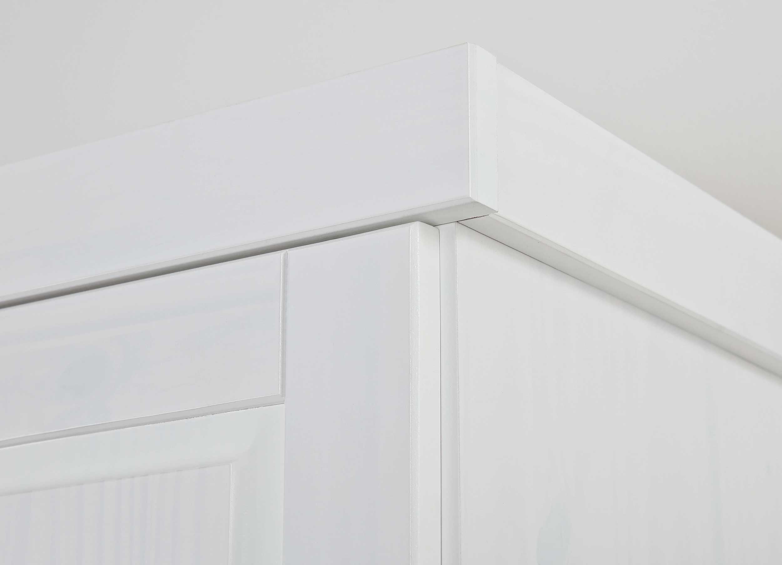 Armoire Geraldo 140cm avec 3 portes & miroir - blanc - Image 7