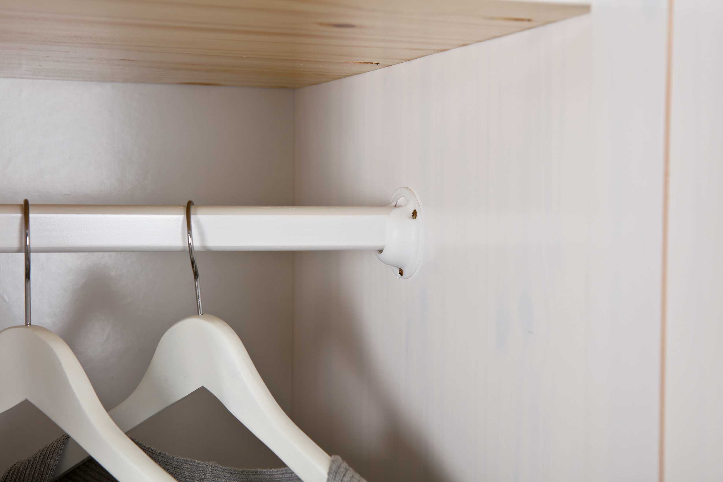 Armoire Geraldo 140cm avec 3 portes & miroir - blanc - Image 8