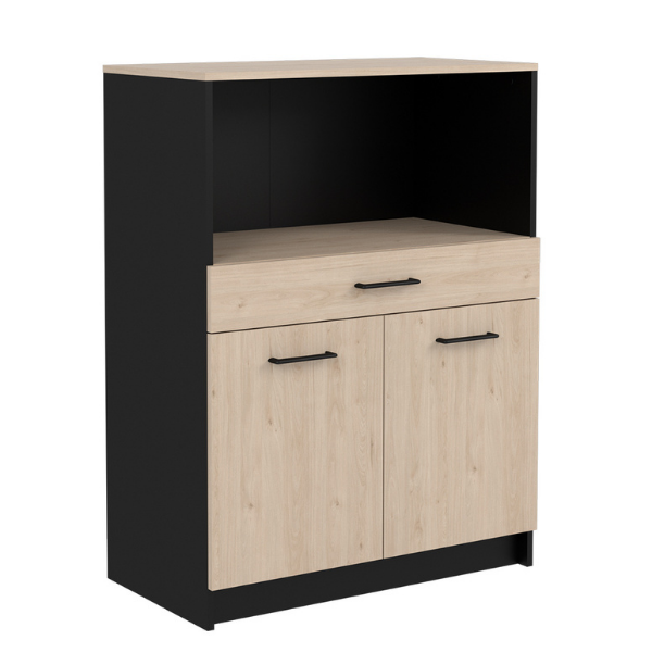 Armoire Item 80x43x107cm 2 portes &1 tiroir - chêne/noir - Image 3