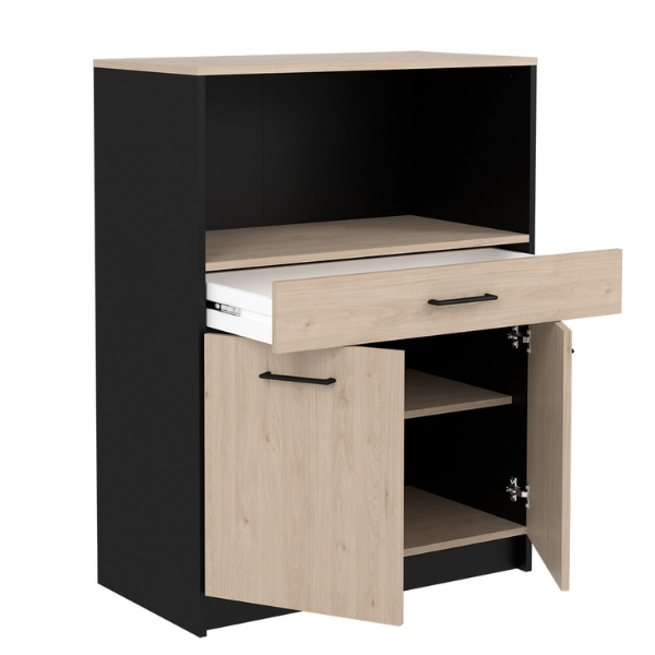 Armoire Item 80x43x107cm 2 portes &1 tiroir - chêne/noir - Image 4