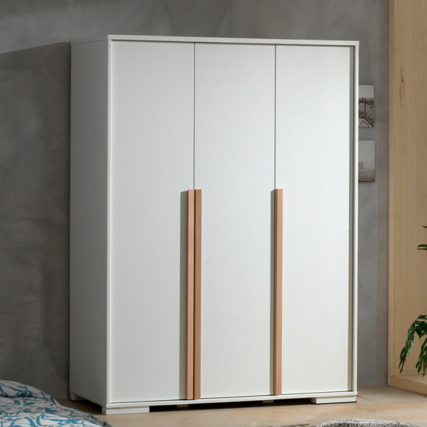Armoire London 146cm avec 3 portes - blanc