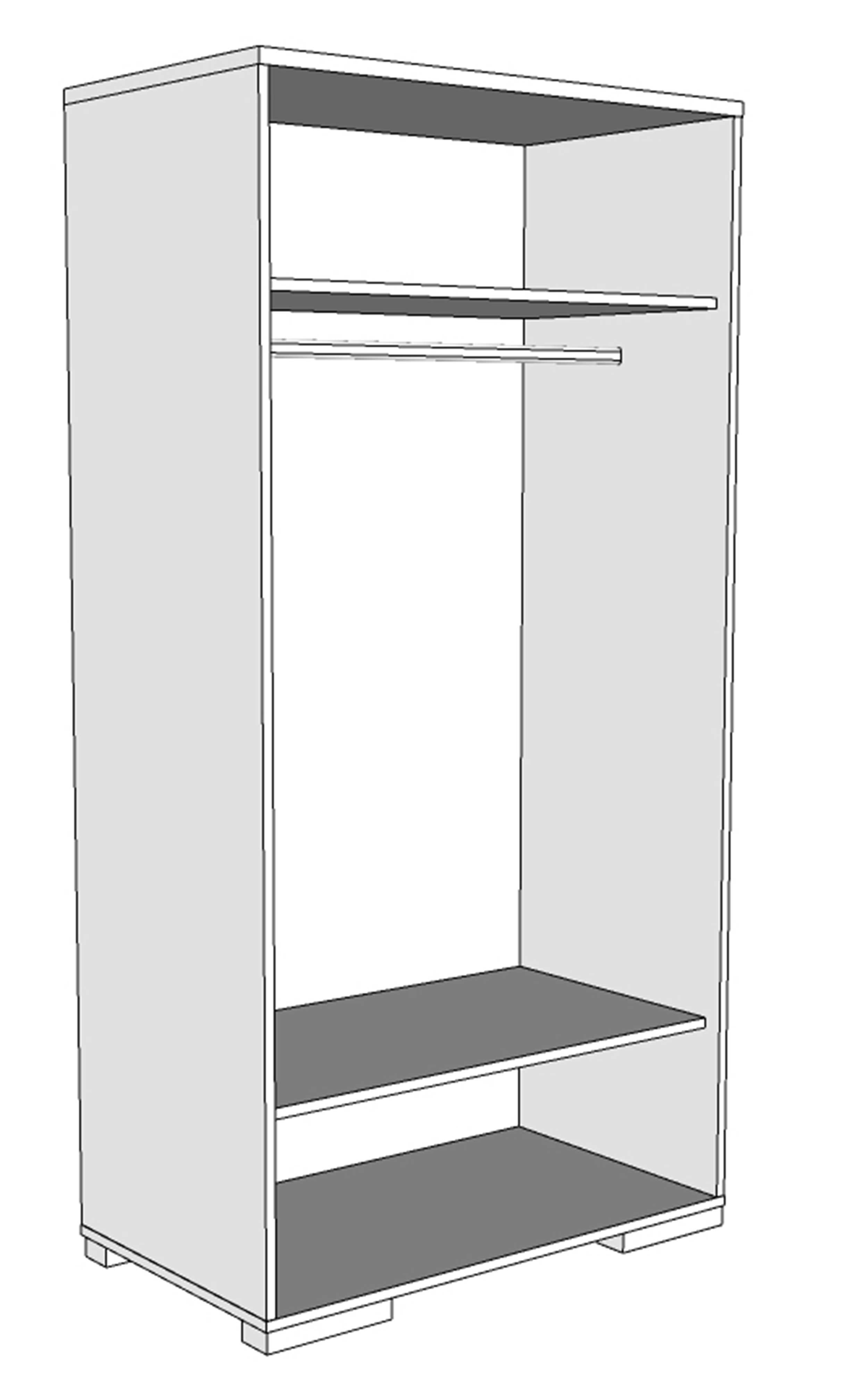 Armoire London 98cm avec 2 portes - anthracite - Image 2