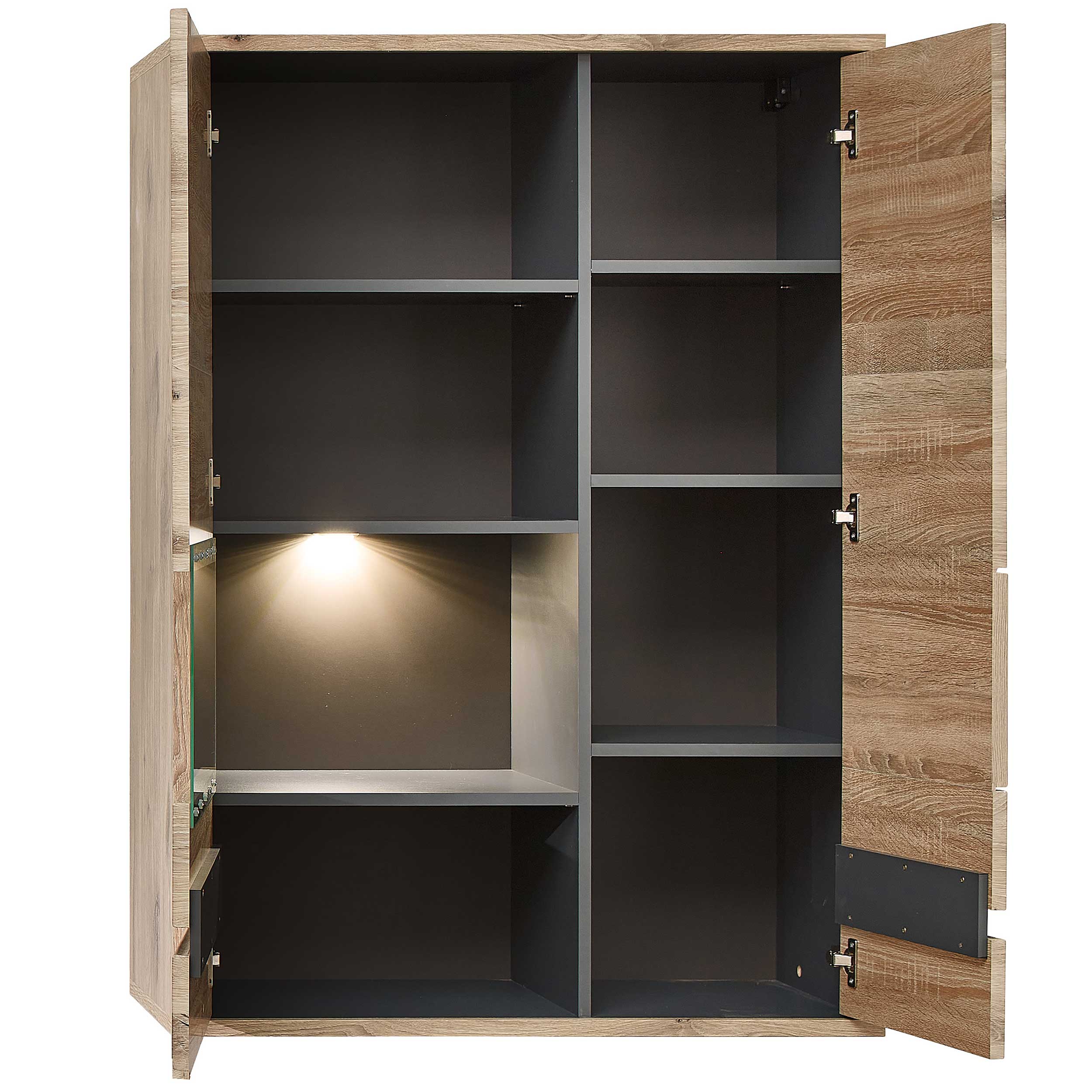 Armoire murale Bellini 90cm 2 portes - chêne/anthracite - Image 3