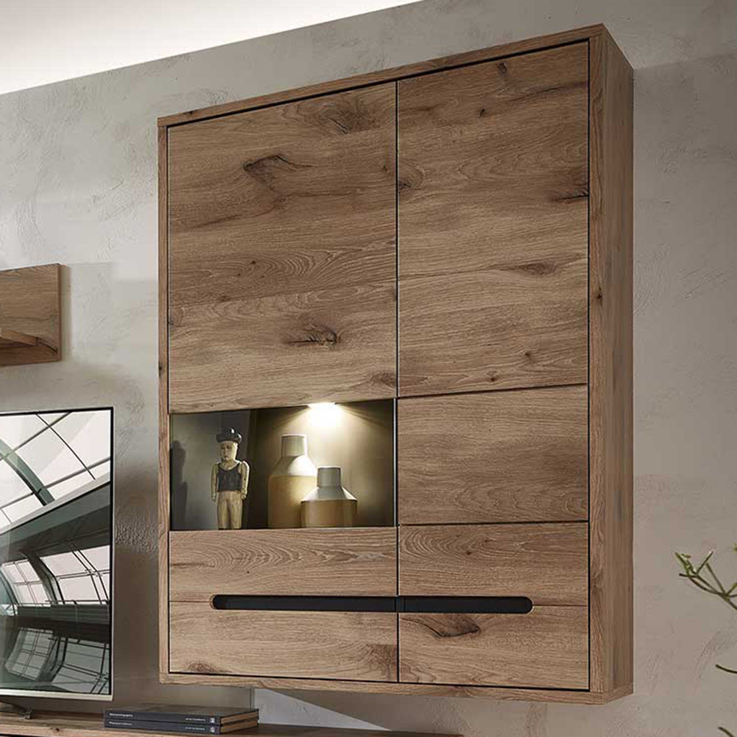 Armoire murale Bellini 90cm 2 portes - chêne/anthracite
