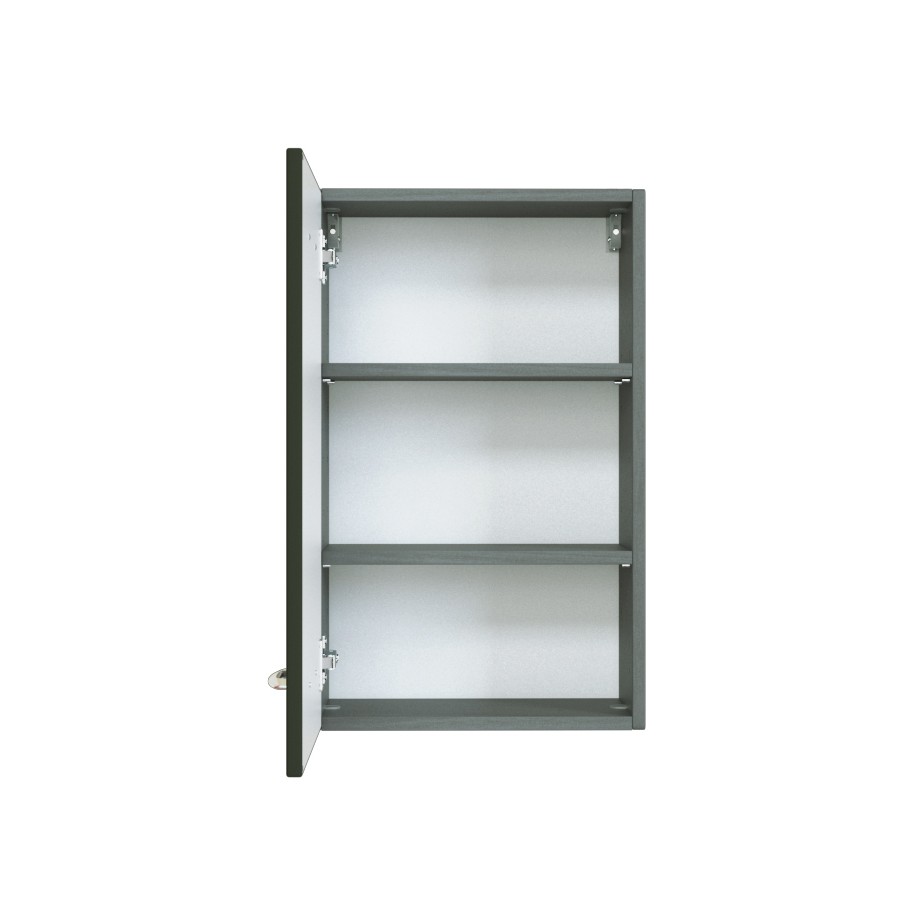 Armoire murale Florent 40cm 1 porte - graphite/gris brillant - Image 4