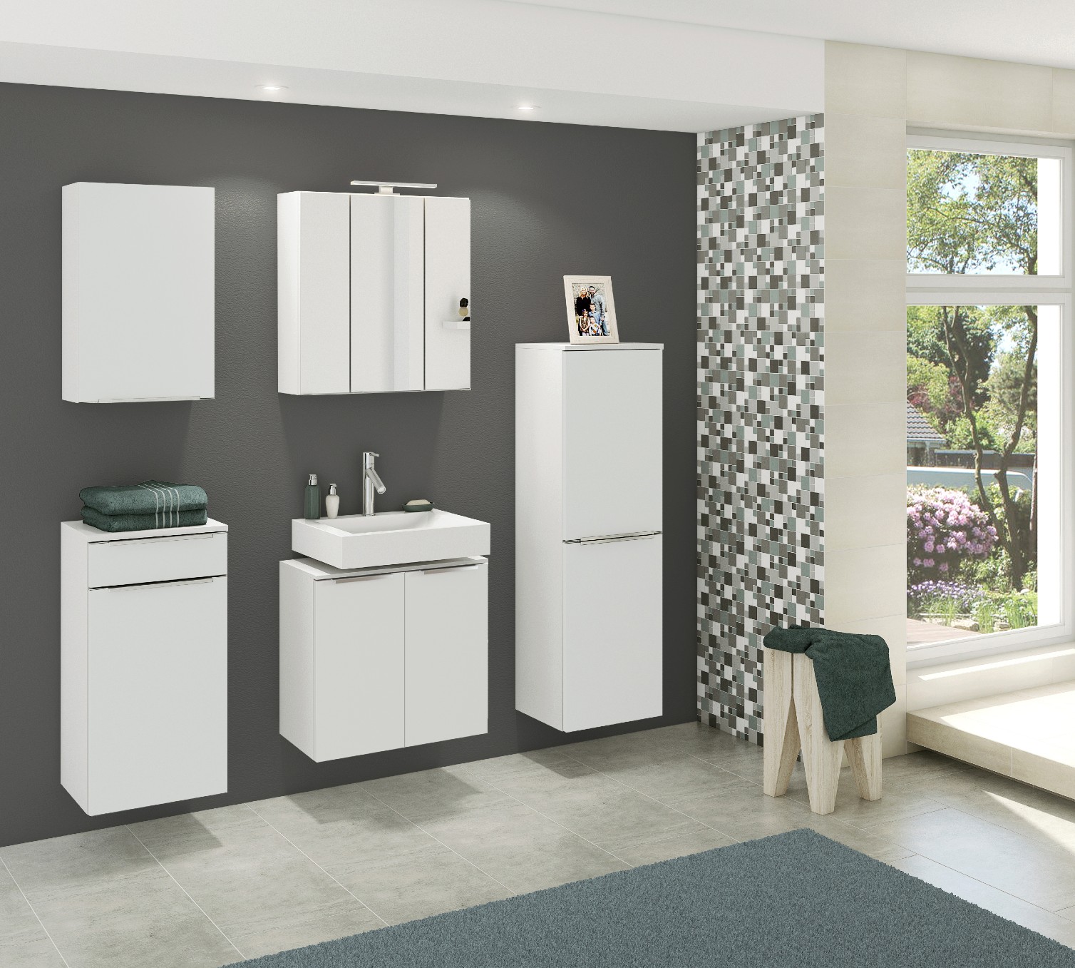 Armoire murale Hansen 40cm 1 porte - blanc - Image 7