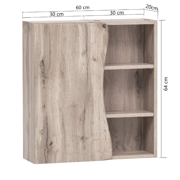 Armoire murale Karan 60cm 1 porte - chêne - Image 3