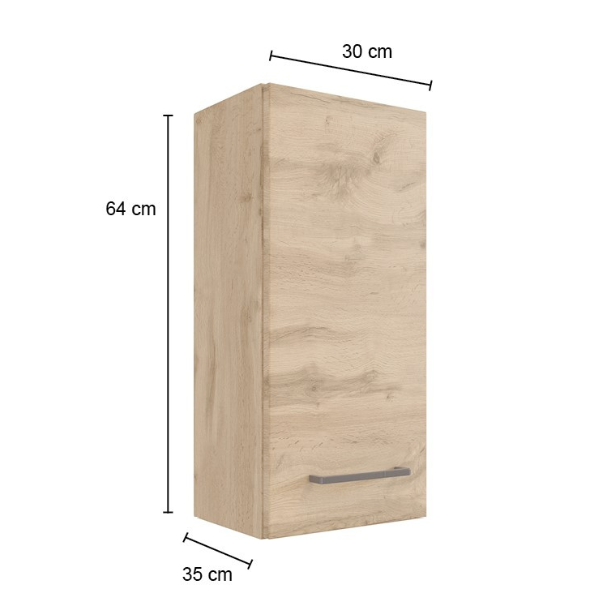 Armoire murale Malvo 30cm - chêne - Image 6