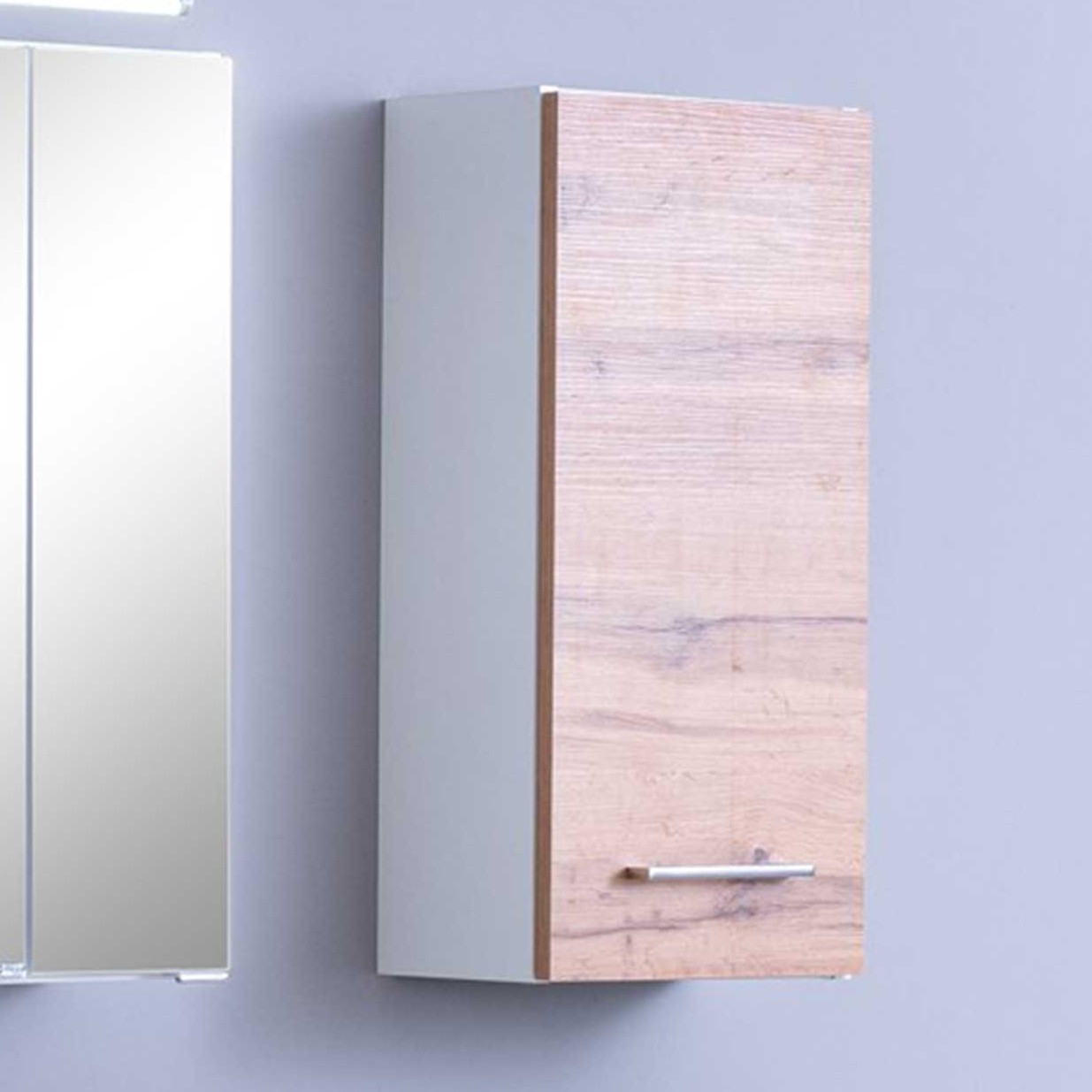 Armoire murale Pares 30cm 1 porte - blanc/chêne wotan - Image 1