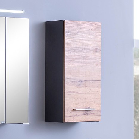 Armoire murale Pares 30cm 1 porte - graphite/chêne wotan - Image 1