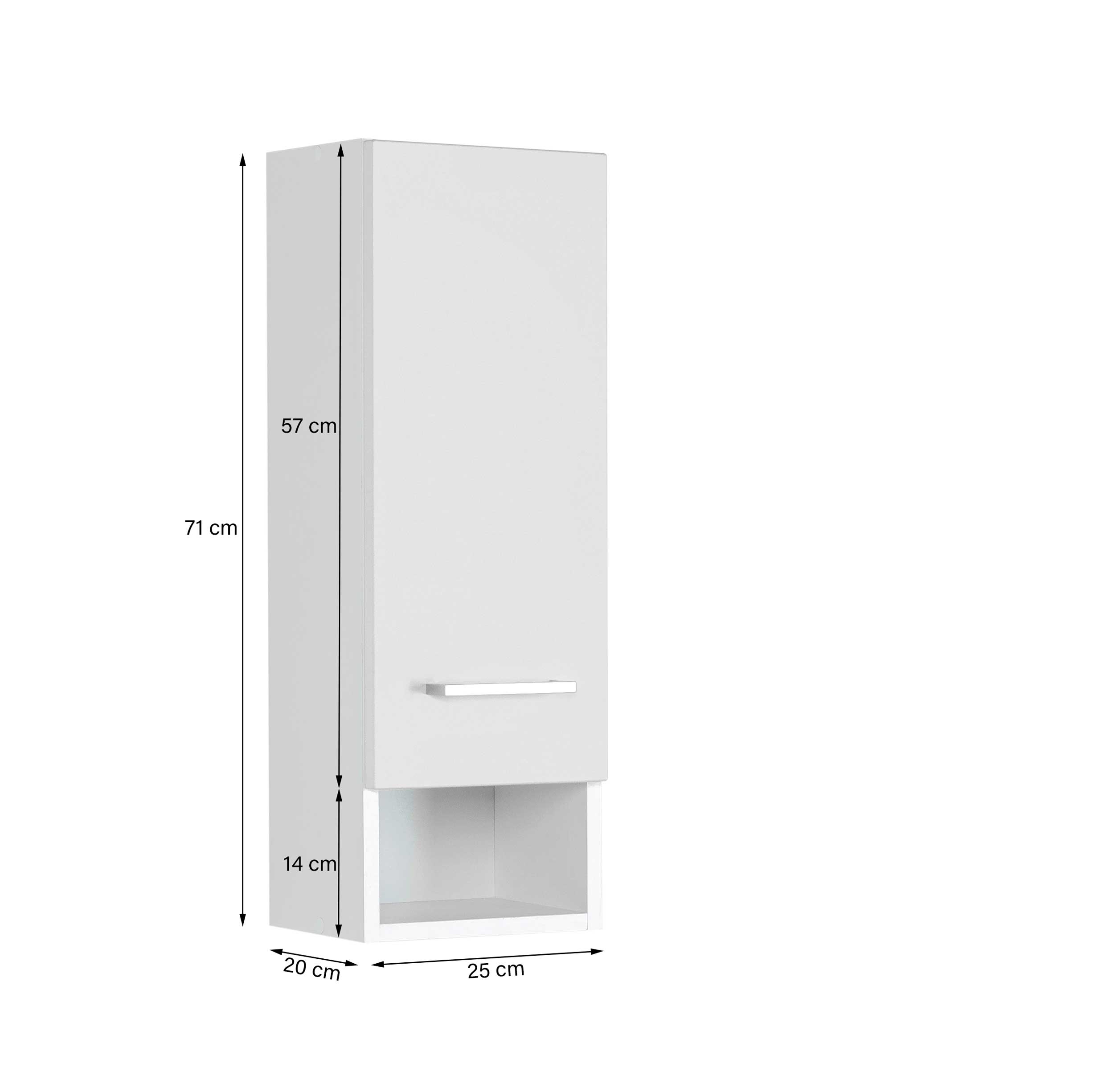 Armoire murale Ricca 25cm 1 porte - blanc/gris clair - Image 7