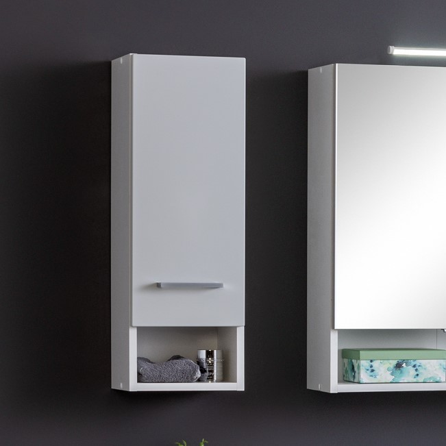 Armoire murale Ricca 25cm 1 porte - blanc/gris clair