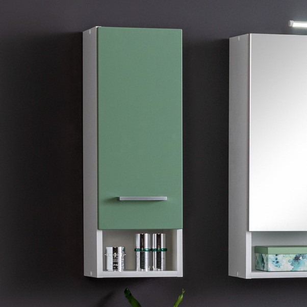 Armoire murale Ricca 25cm 1 porte - blanc/vert