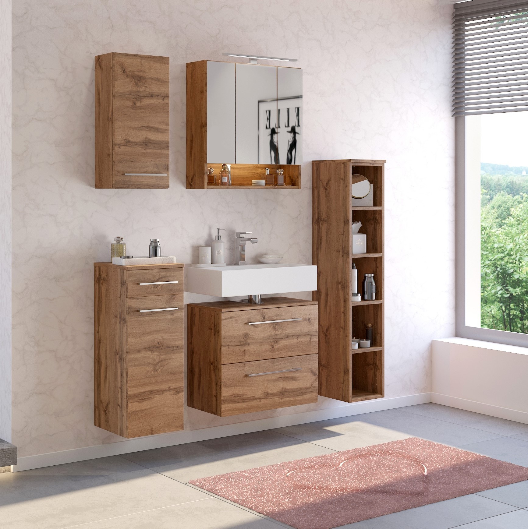 Armoire murale Sefa 30 cm 1 porte - chêne wotan - Image 4