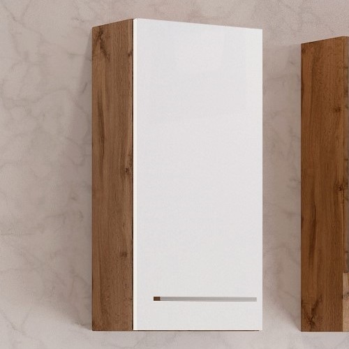 Armoire murale Sefa 30 cm 1 porte - chêne/blanc