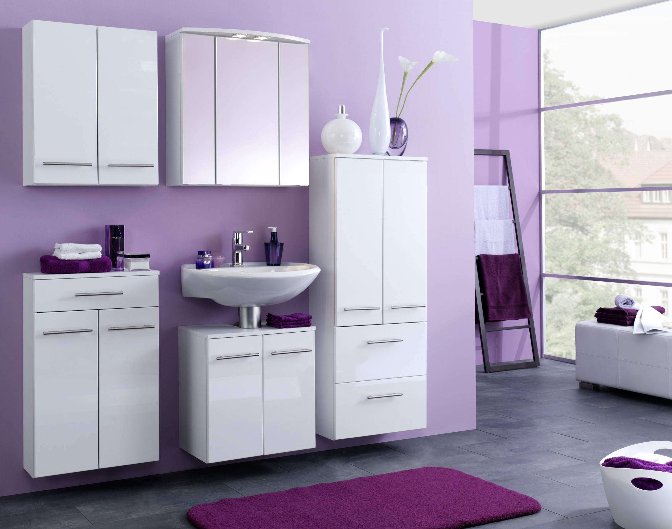 Armoire murale Small 50cm 2 portes - blanc brillant - Image 3