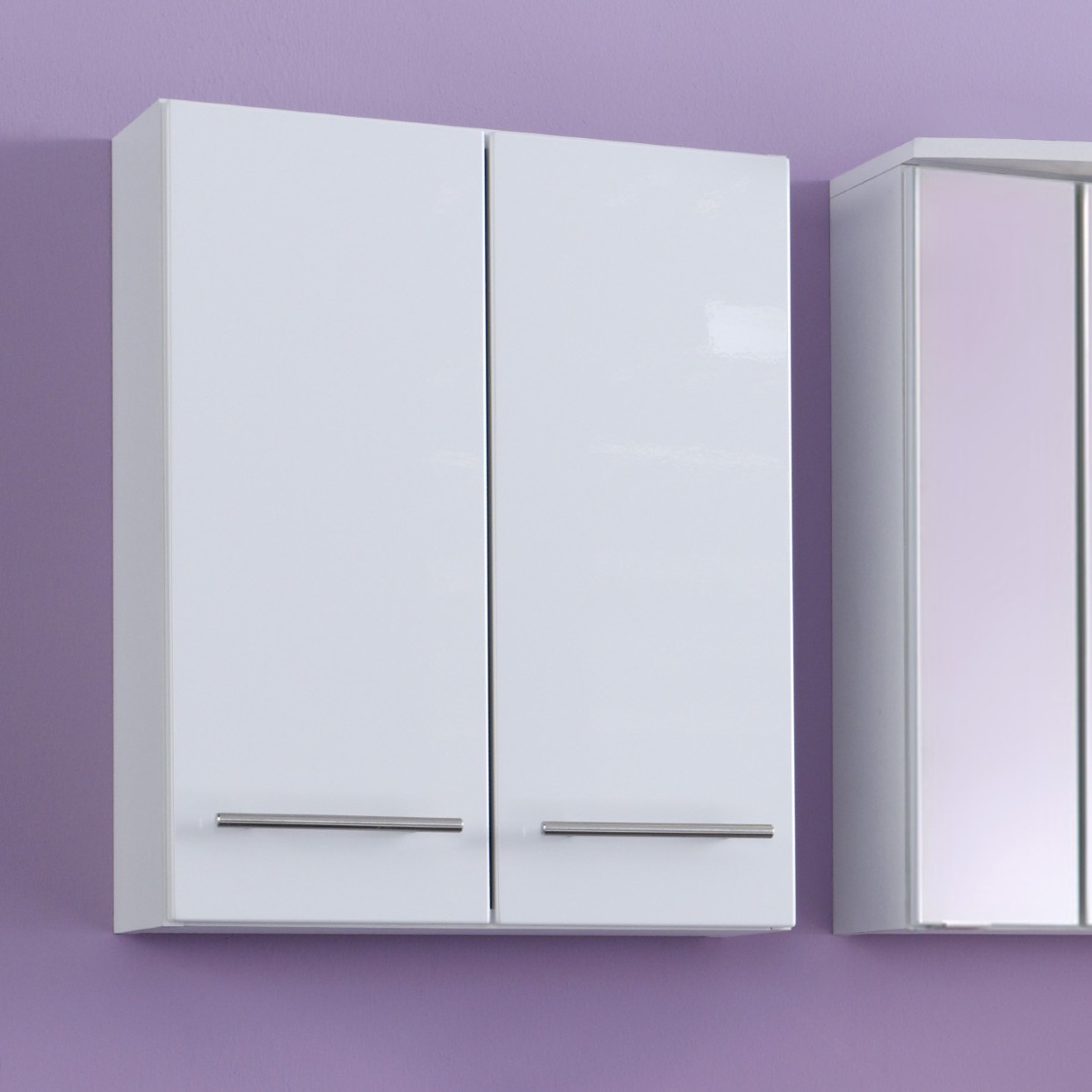 Armoire murale Small 50cm 2 portes - blanc brillant