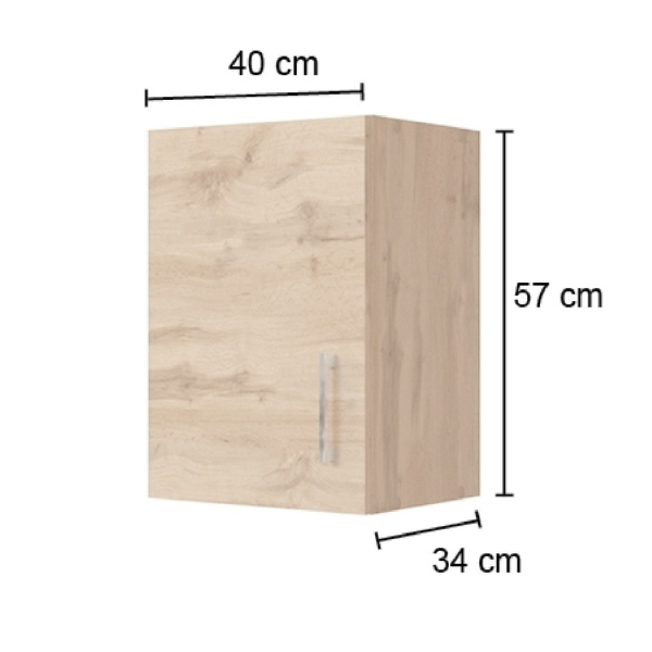 Armoire murale Sorrella 40cm 1 porte - anthracite/chêne - Image 6