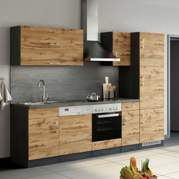 Armoire murale Sorrella 40cm 1 porte - chêne/graphite - Image 3