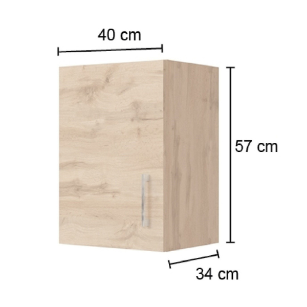 Armoire murale Sorrella 40cm 1 porte - chêne - Image 6