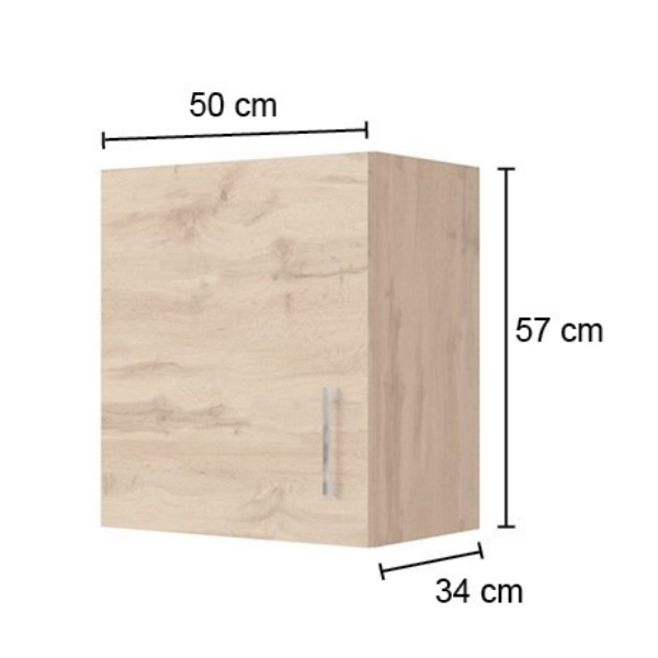 Armoire murale Sorrella 50cm 1 porte - anthracite/chêne - Image 4