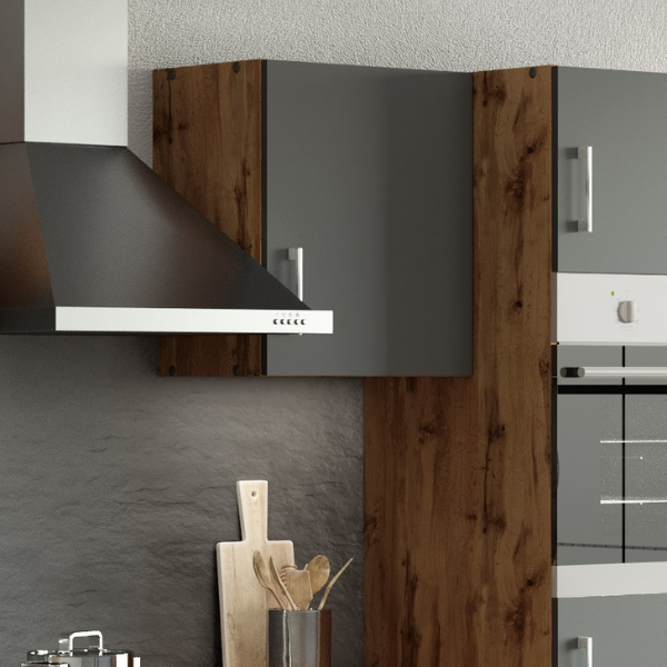 Armoire murale Sorrella 50cm 1 porte - anthracite/chêne - Image 5