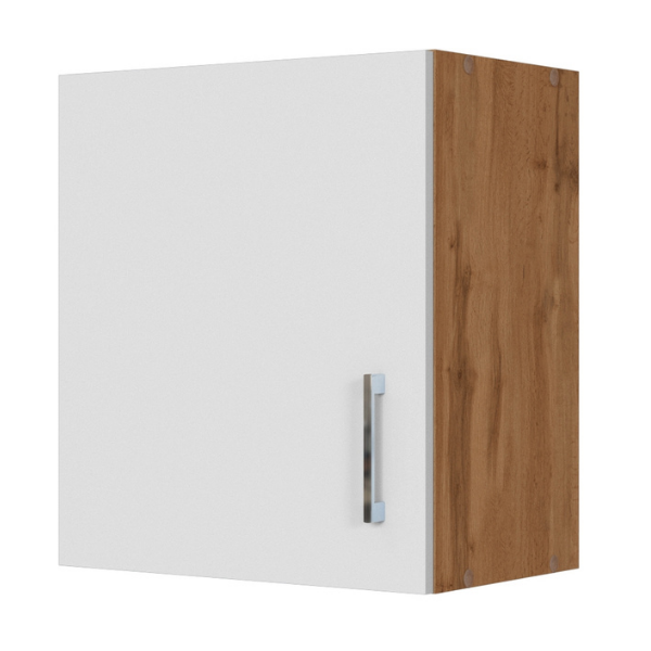 Armoire murale Sorrella 50cm 1 porte - blanc/chêne - Image 1