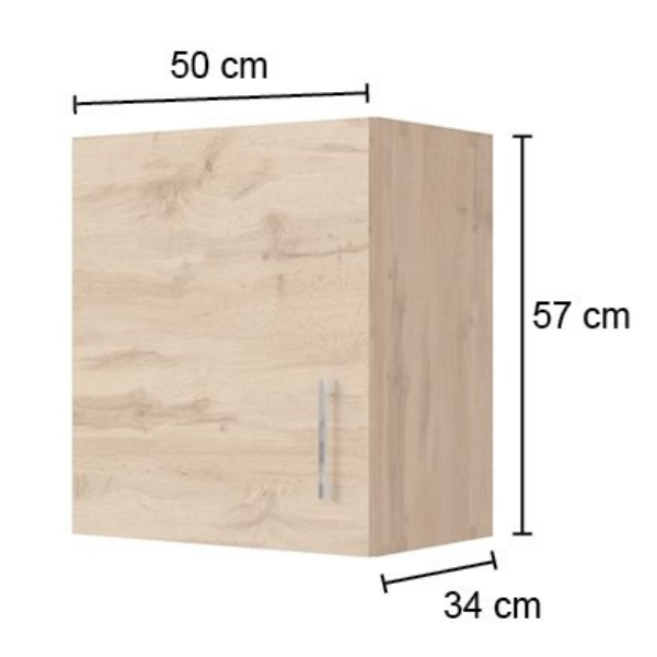 Armoire murale Sorrella 50cm 1 porte - chêne/graphite - Image 4