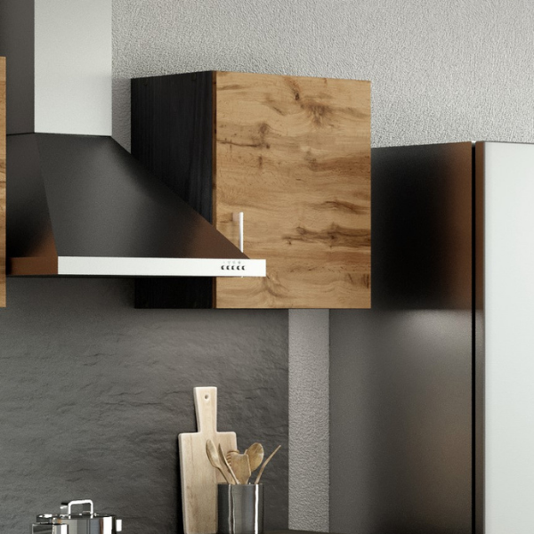 Armoire murale Sorrella 50cm 1 porte - chêne/graphite - Image 5