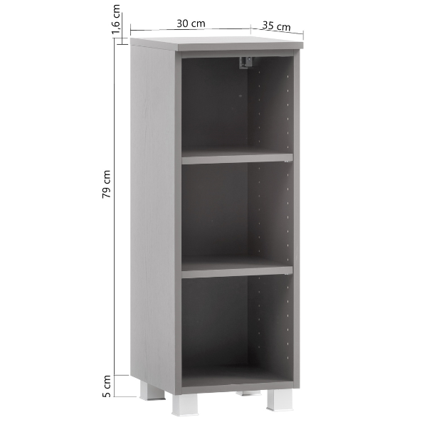 Armoire ouverte Karan 30x35x79cm - anthracite - Image 4