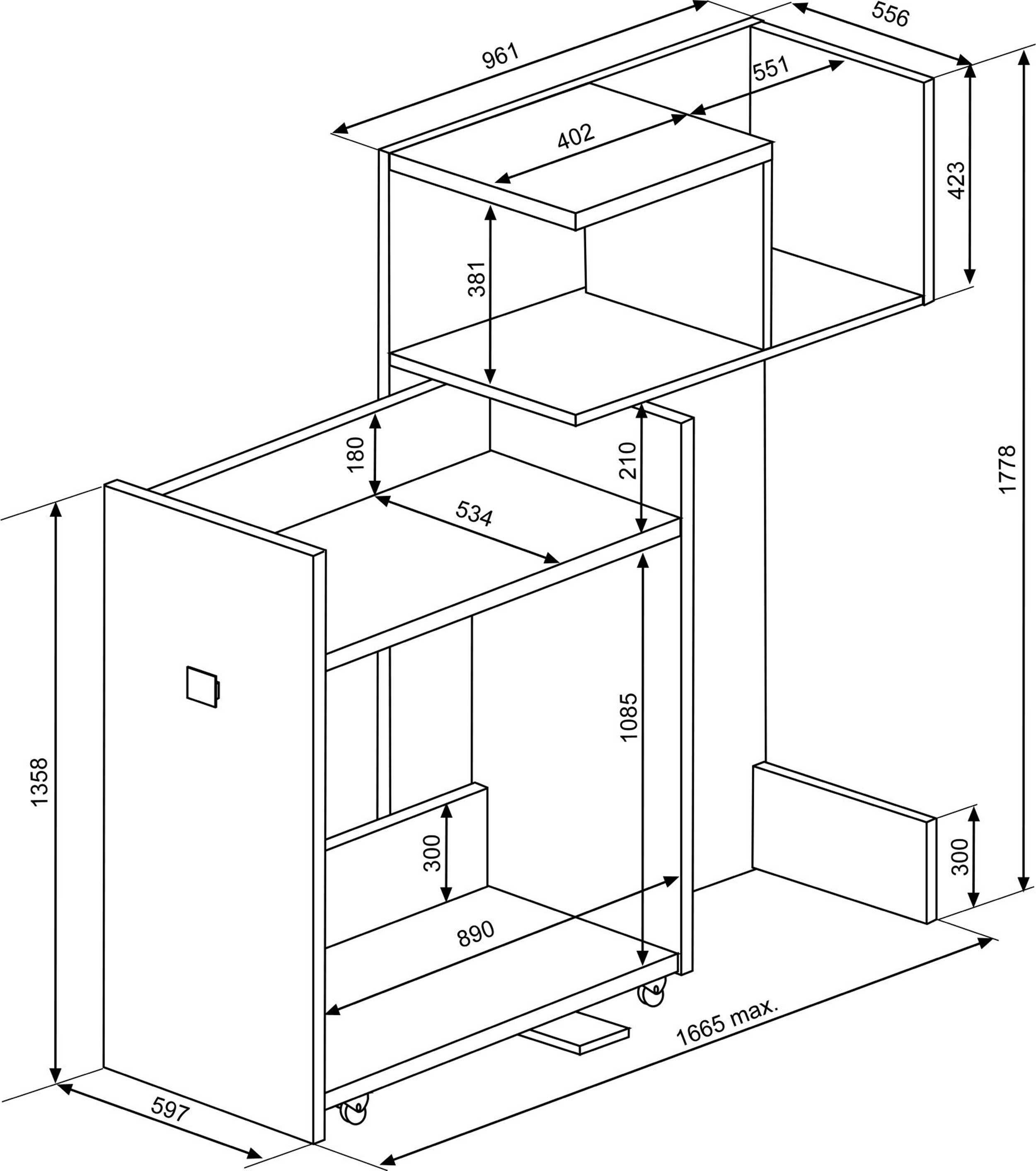 Armoire pour lit mezzanine Jet - bleu - Image 7