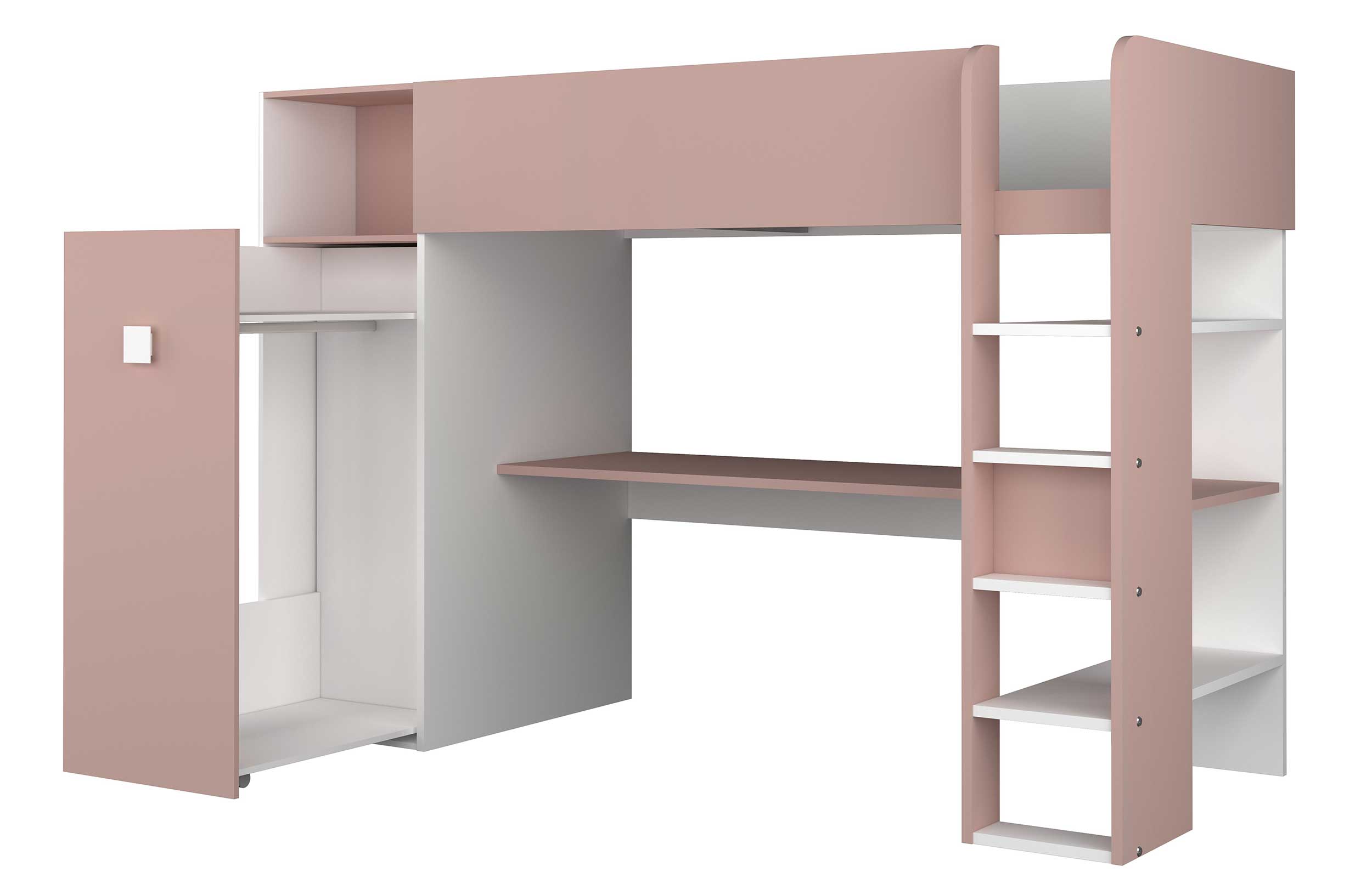 Armoire pour lit mezzanine Jet - vieux rose - Image 6