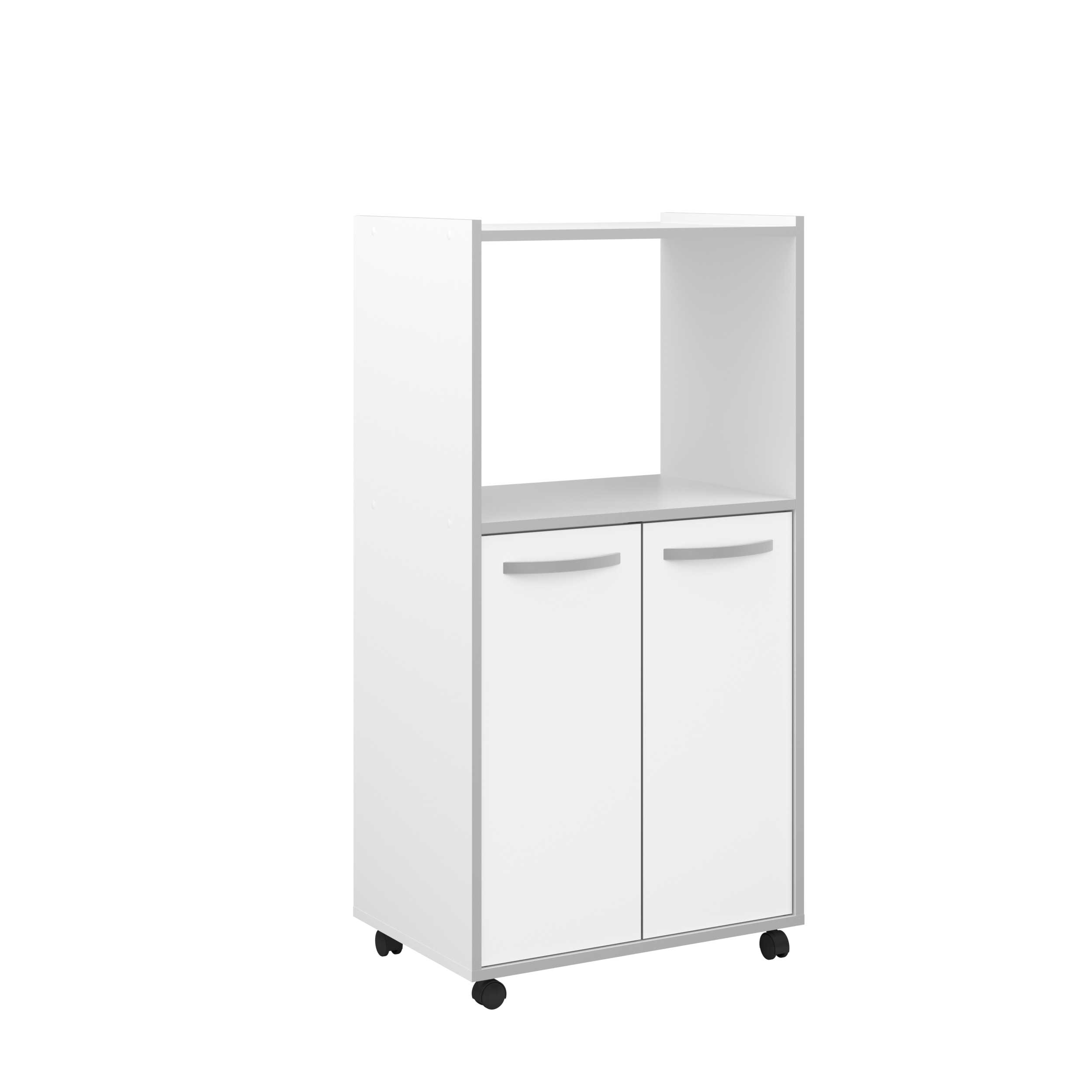 Armoire pour micro-ondes Easy 60 cm, 2 portes - blanc/gris - Image 12
