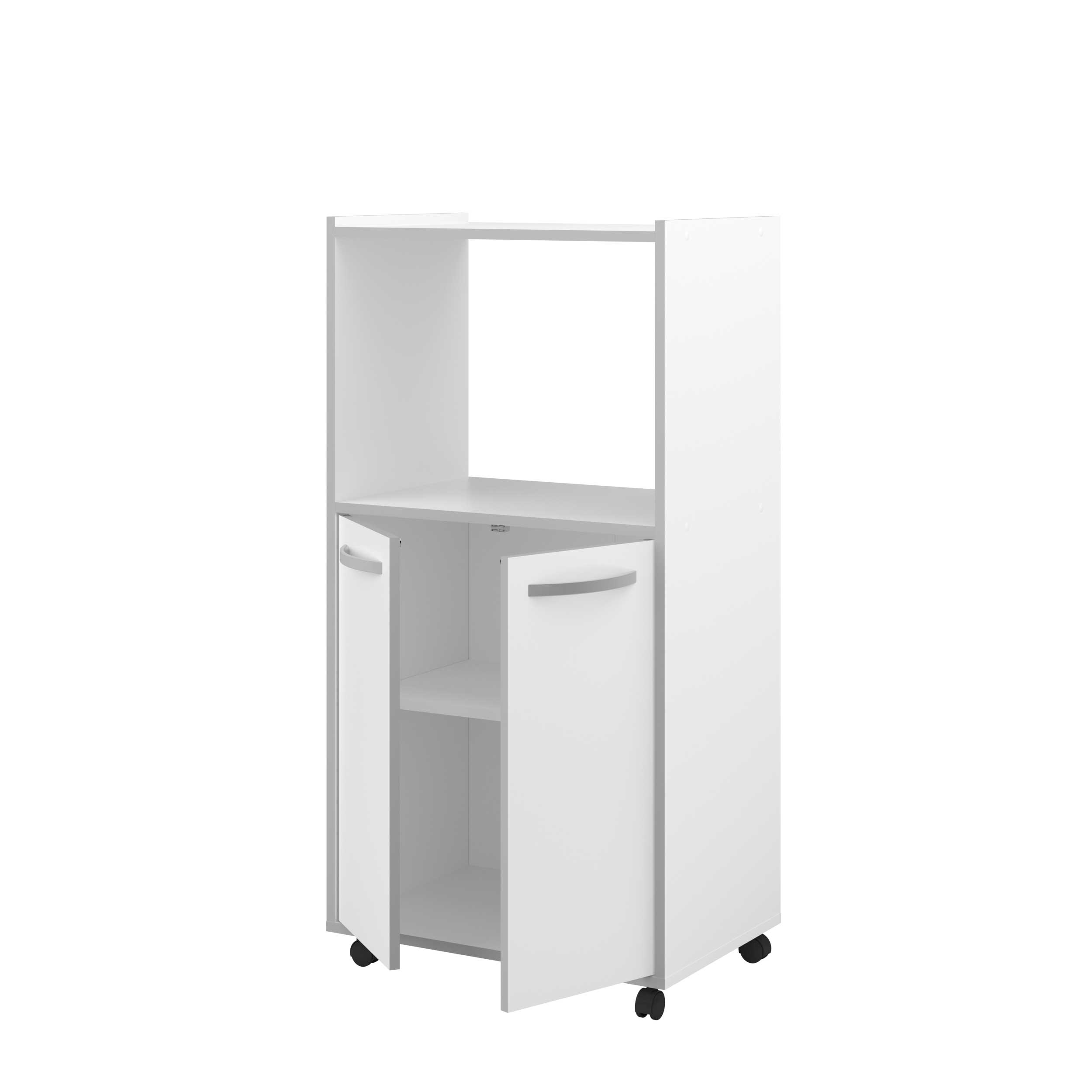 Armoire pour micro-ondes Easy 60 cm, 2 portes - blanc/gris - Image 6