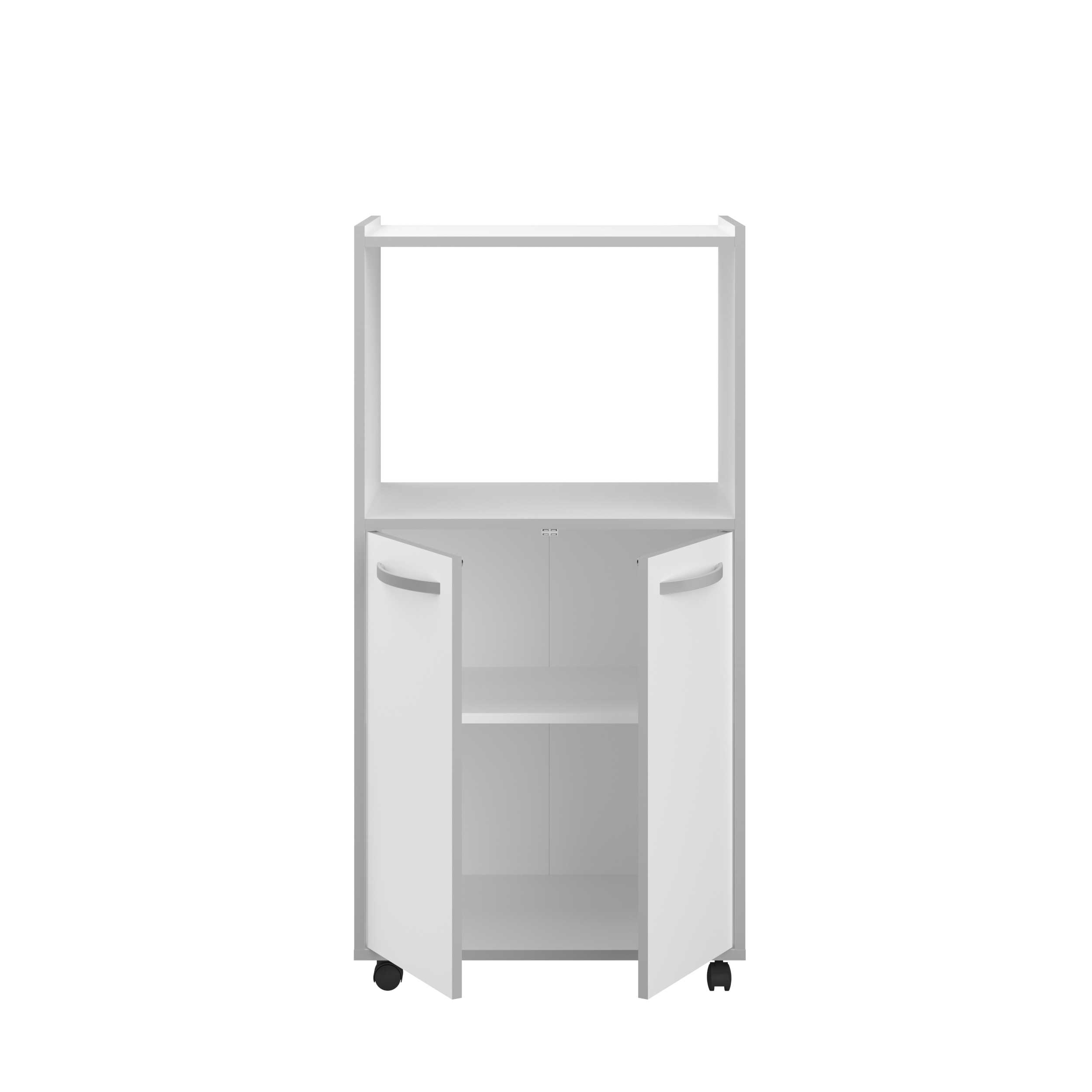 Armoire pour micro-ondes Easy 60 cm, 2 portes - blanc/gris - Image 7