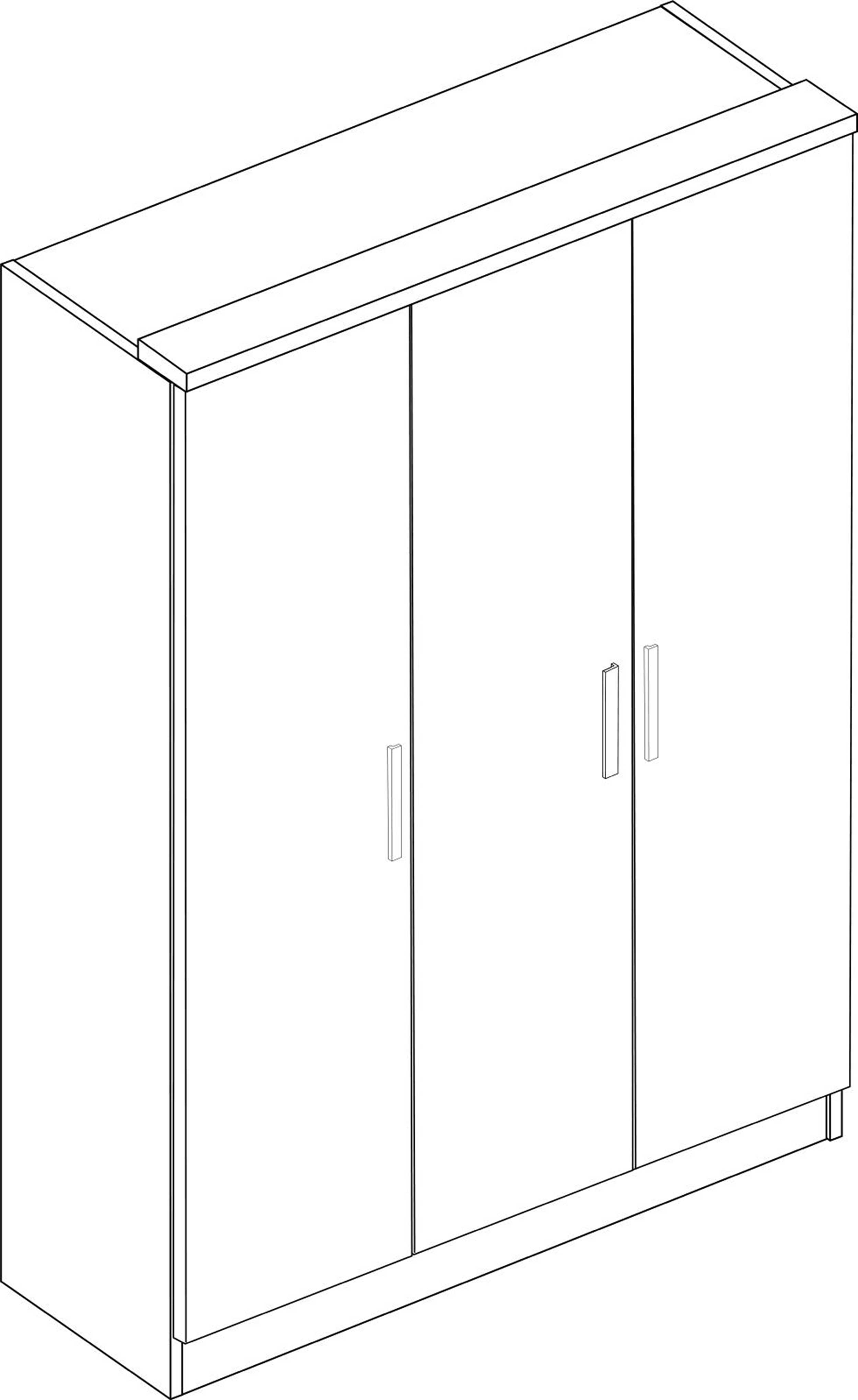 Armoire Ramos 120cm avec 3 portes - blanc - Image 6